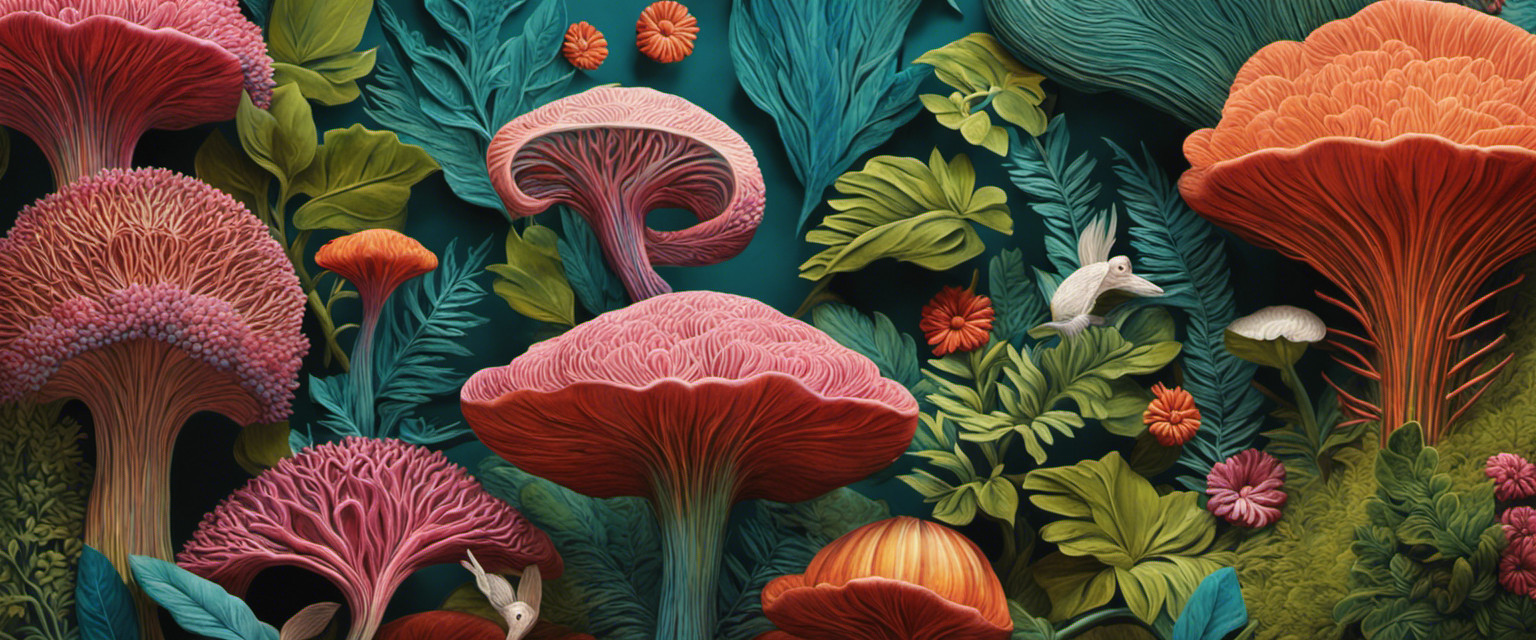 An image showcasing a whimsical scene of leafy creatures sculpted with intricate detail