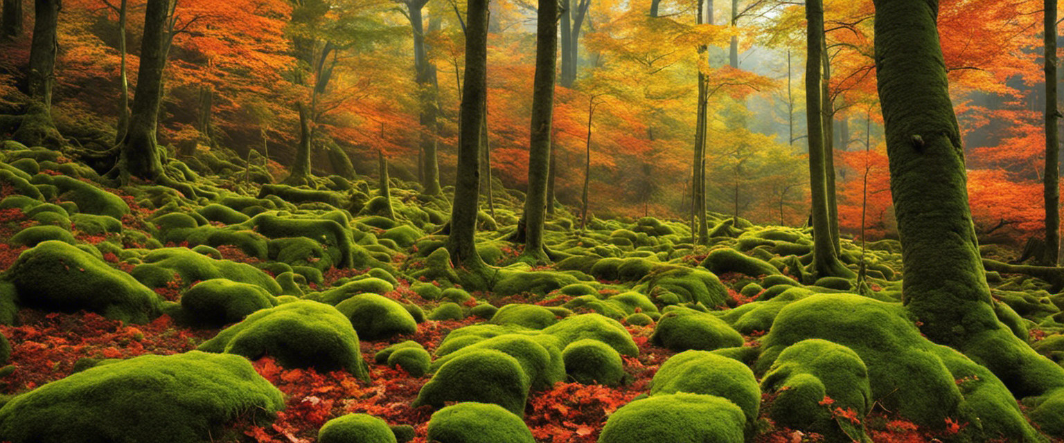 An image capturing the essence of a Competitive Leaf Whistle Endurance Contest: Vibrant leaves scattered across a mossy forest floor, as participants blow into intricate whistles with fervor, their determined expressions etched with hints of exhaustion