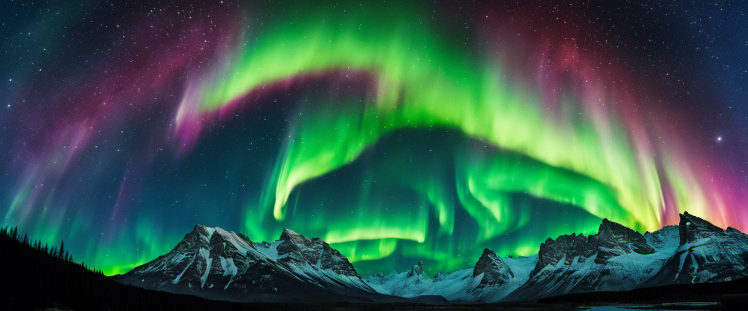 An image showcasing the vibrant colors of the auroras against a dark night sky