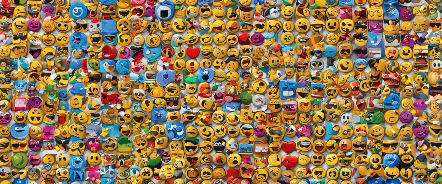 An image showcasing a colorful mosaic of various emojis fading into oblivion, symbolizing the fleeting and insignificant nature of emoji usage trends