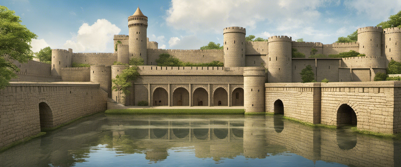 An image showcasing the evolution of moats in fort architecture throughout history