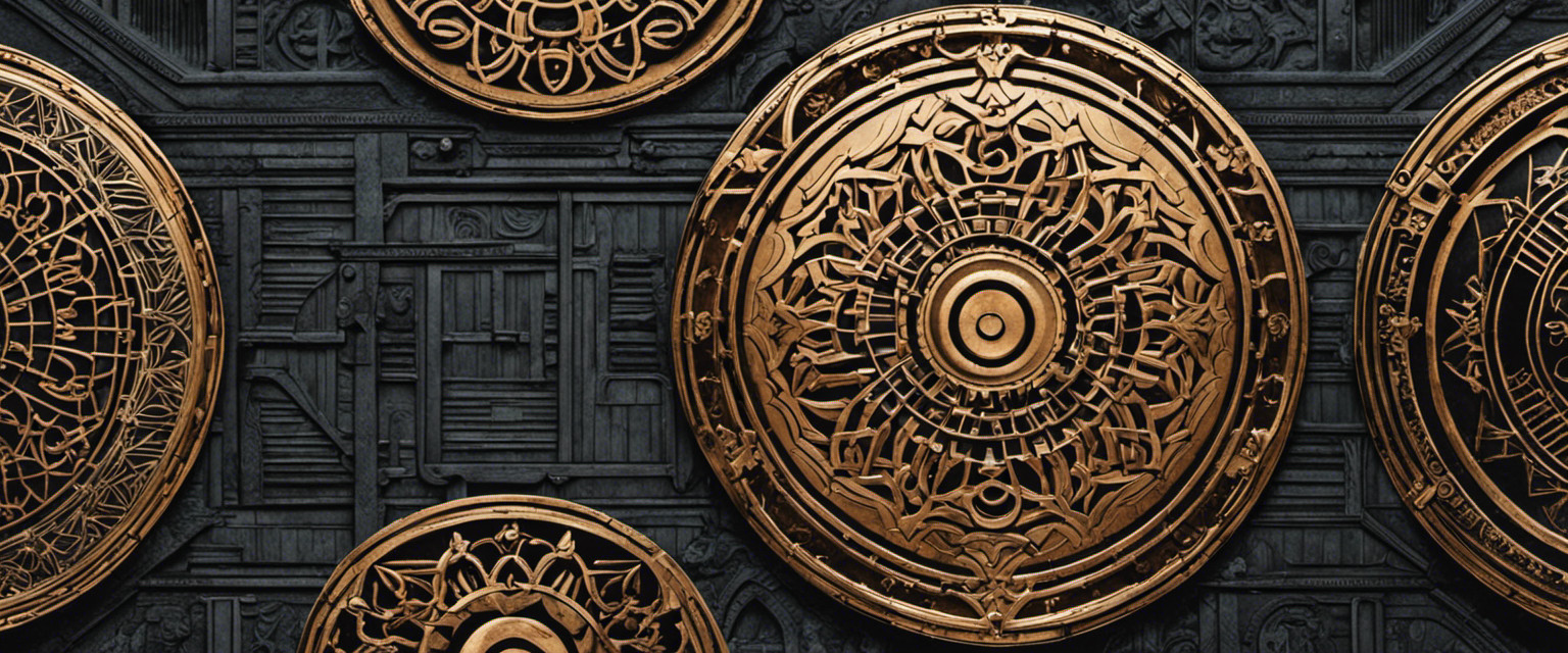 An image featuring a close-up of an intricate, circular manhole cover design showcasing geometric patterns, intertwining lines, and decorative motifs, capturing the beauty and fascination of the often overlooked urban objects