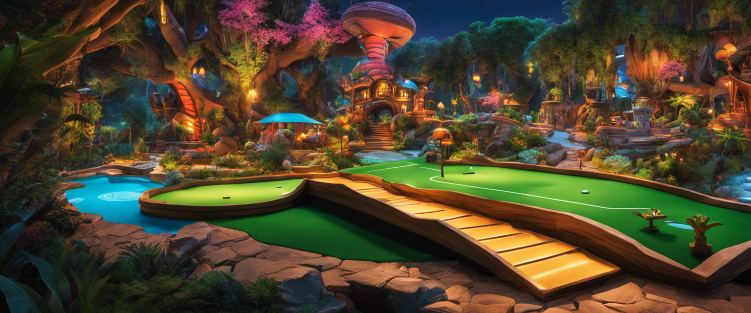 An image capturing the whimsical world of mini golf courses