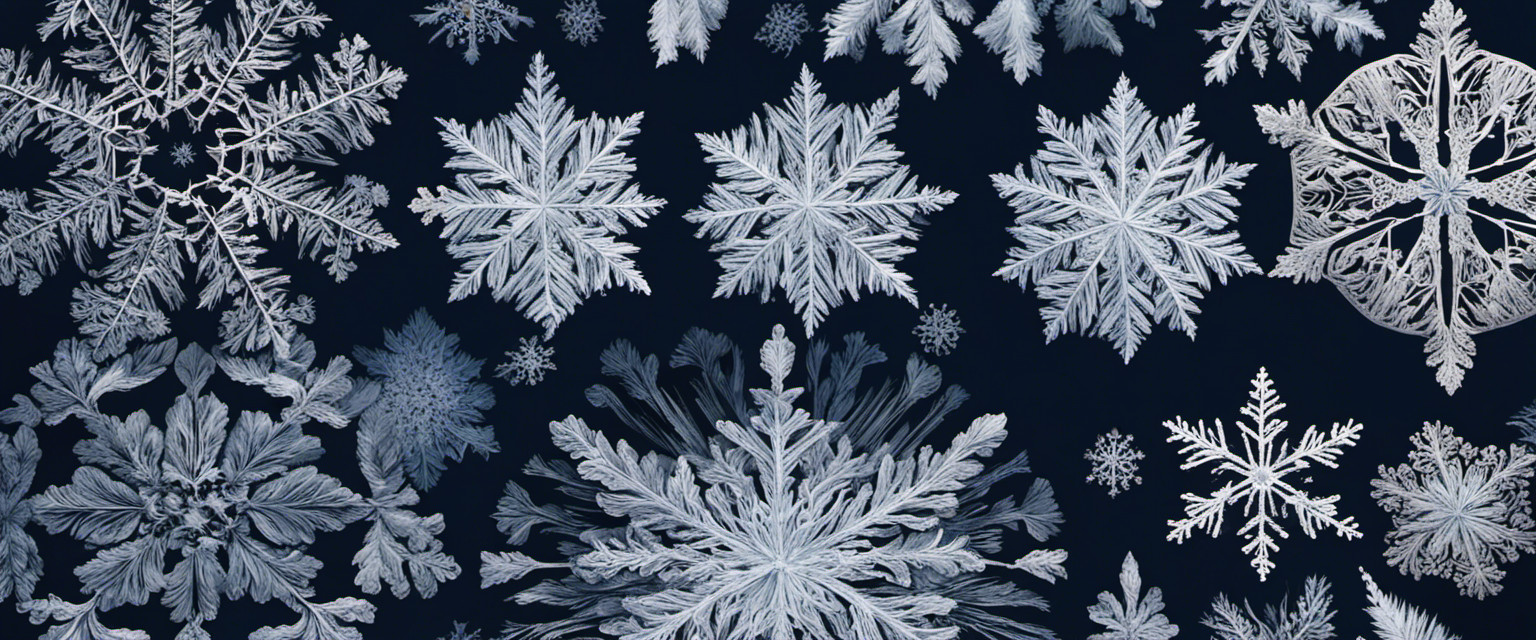 An image capturing the intricate world of snowflakes, showcasing their diverse shapes and sizes