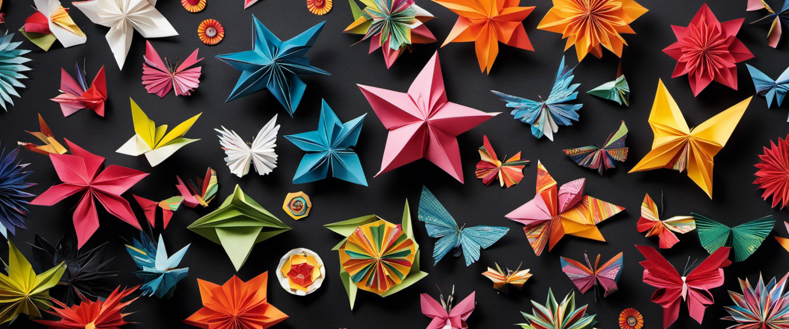 An image showcasing a diverse array of intricately folded paper creations from different cultures, intertwining origami cranes, Mexican papel picado, Tibetan prayer flags, and more, symbolizing the global significance of the ancient art of paper folding