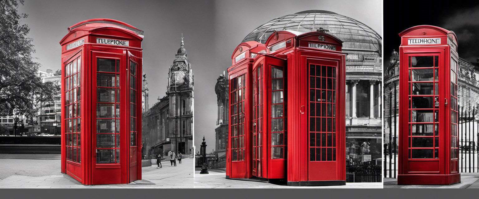 An image capturing the eccentric evolution of telephone booths, showcasing a spectrum of designs across different eras