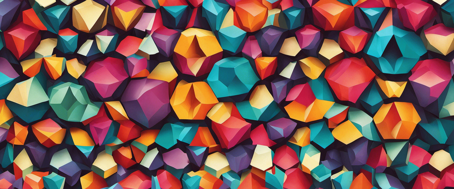 An image showcasing intricate tessellation art, composed of interlocking geometric shapes such as hexagons, diamonds, and triangles
