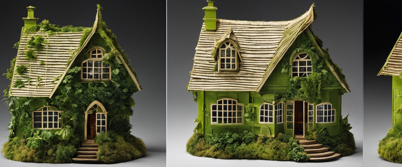 An image capturing the intricate process of folding a leaf into a miniature house