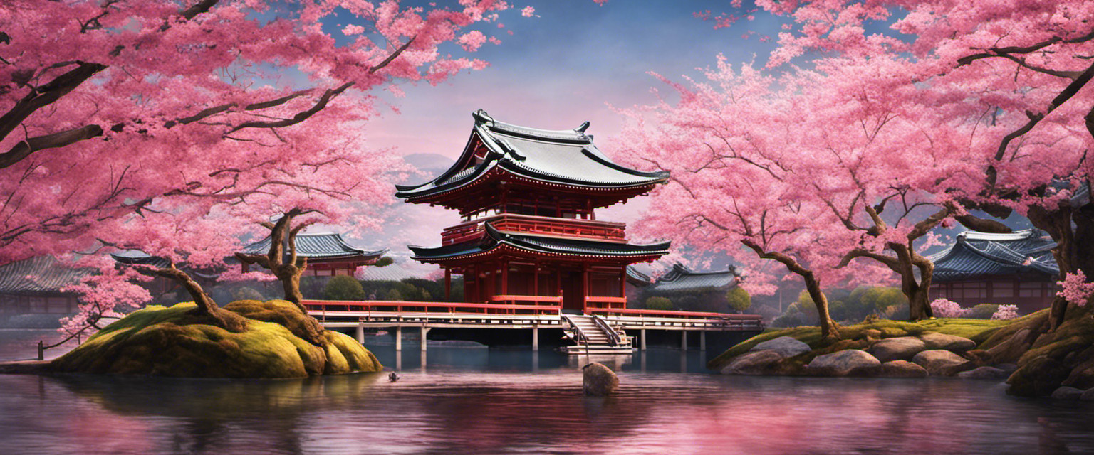An image that captures the essence of useless knowledge about cherry blossoms' cultural symbolism