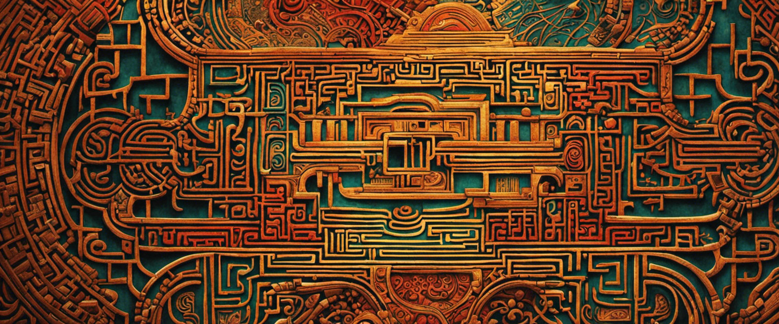 An image showcasing the intricate patterns of a labyrinth, with its winding pathways leading to a hidden center
