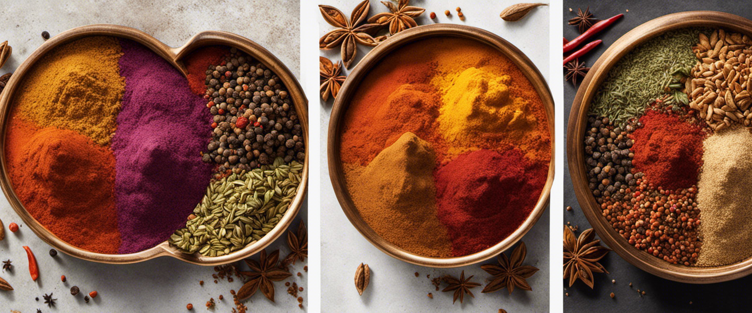 An image featuring a vibrant palette of ground spices arranged to depict well-known works of art throughout history