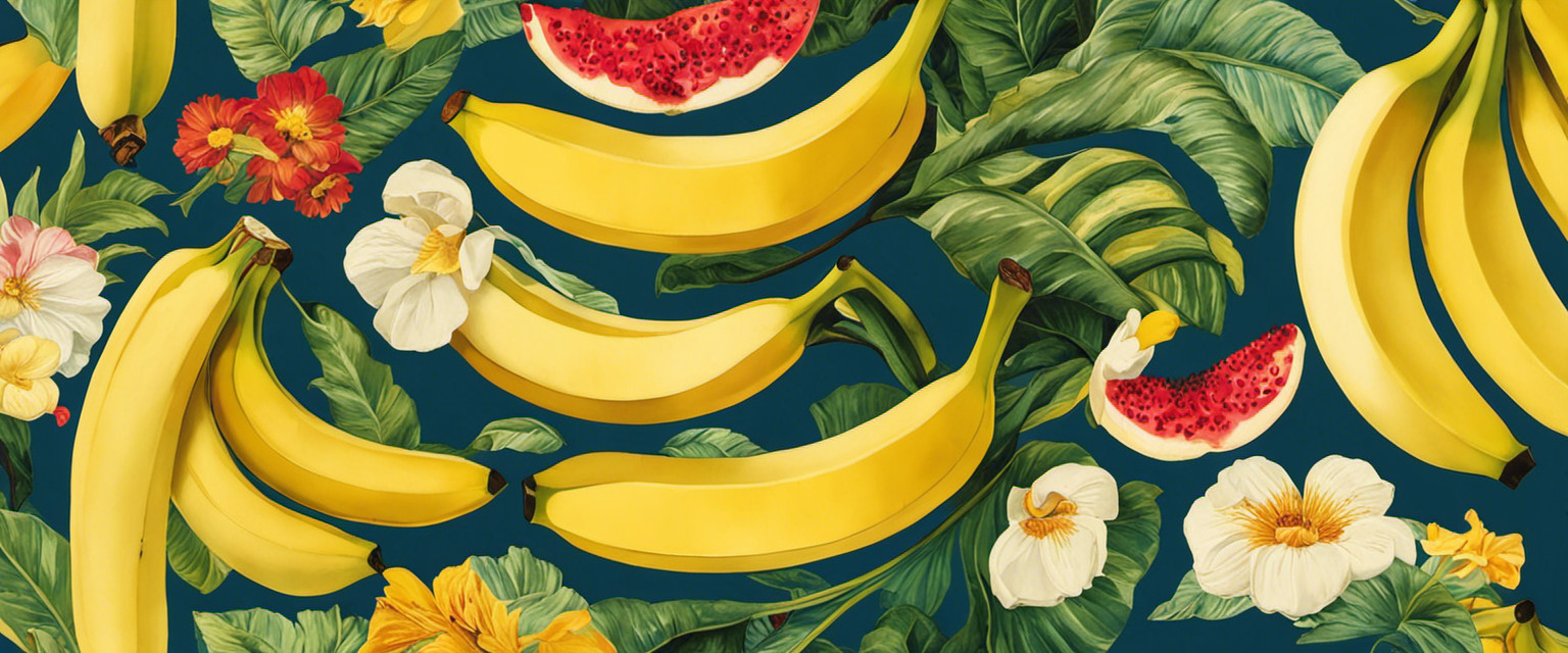 An image showcasing a vibrant and whimsical collage of banana-themed artwork from different historical periods