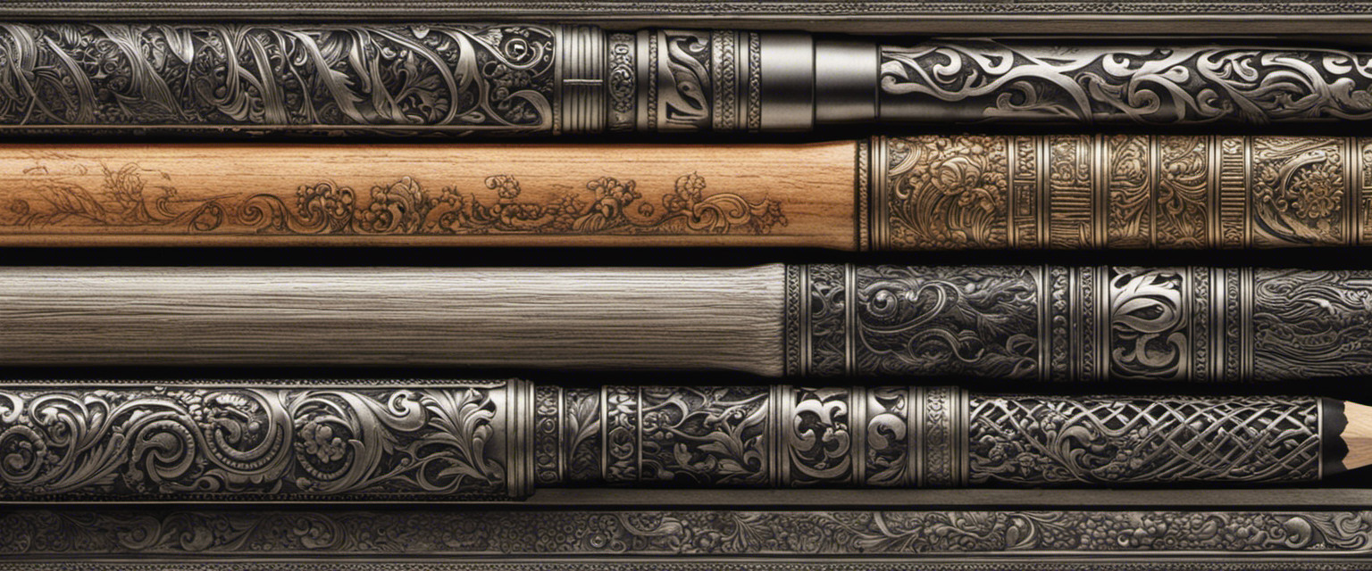 An image showcasing the evolution of the modern pencil through time, with intricate details of its various components, from the graphite core to the eraser, capturing the essence of its rich and often overlooked history