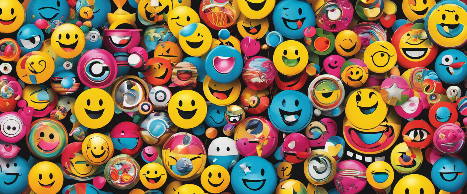 An image featuring a vibrant, retro-inspired collage of iconic smiley faces from different eras, playfully showcasing the evolution of this universally recognized symbol