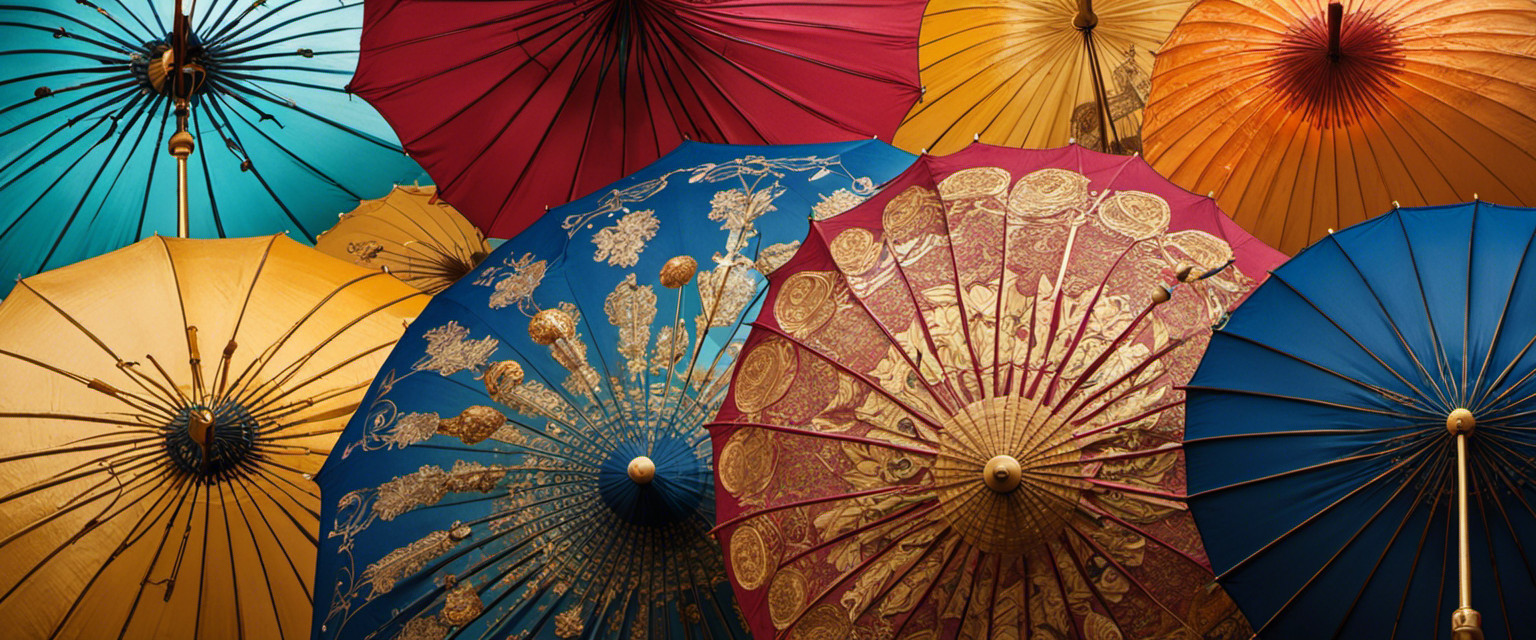 An image showcasing the fascinating but frivolous history of the umbrella