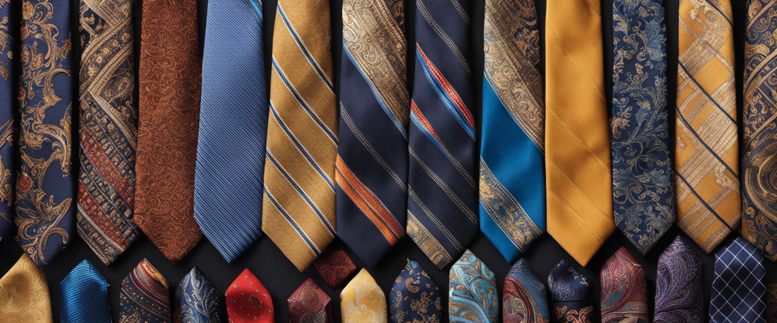 An image featuring a towering stack of eclectic neckties, ranging from ancient Roman to futuristic designs