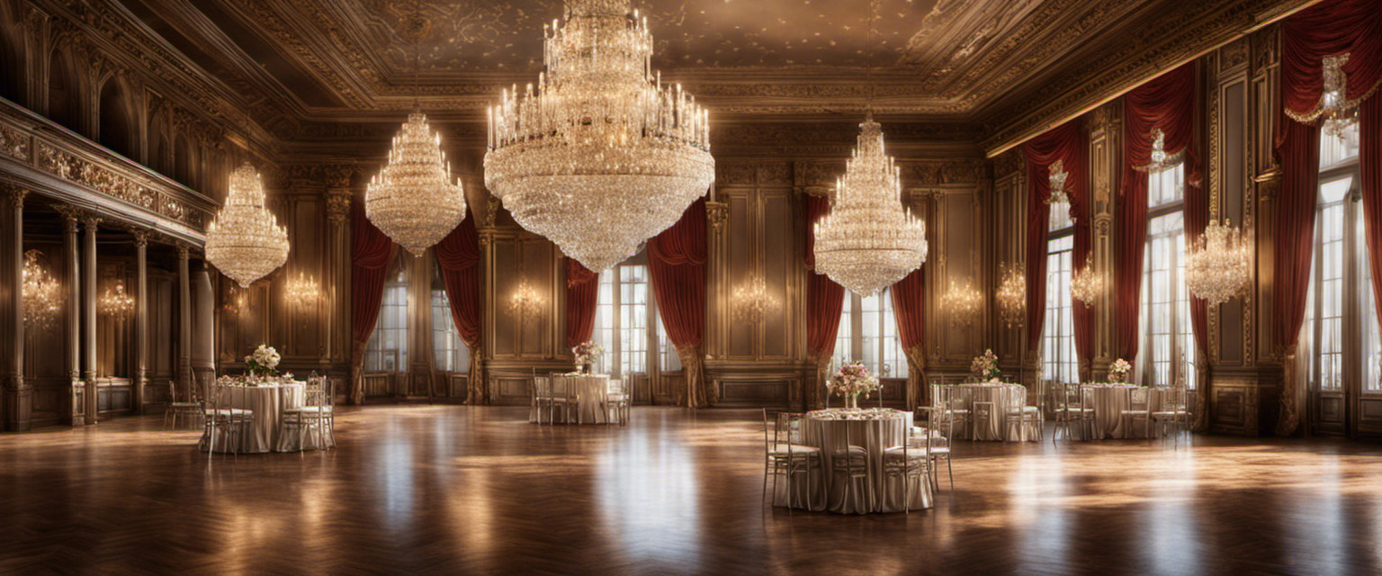An image of a vintage ballroom, adorned with crystal chandeliers, where elegantly dressed individuals gracefully twirl across the polished floor, while delicate dance cards lay abandoned on ornate tables, gathering dust