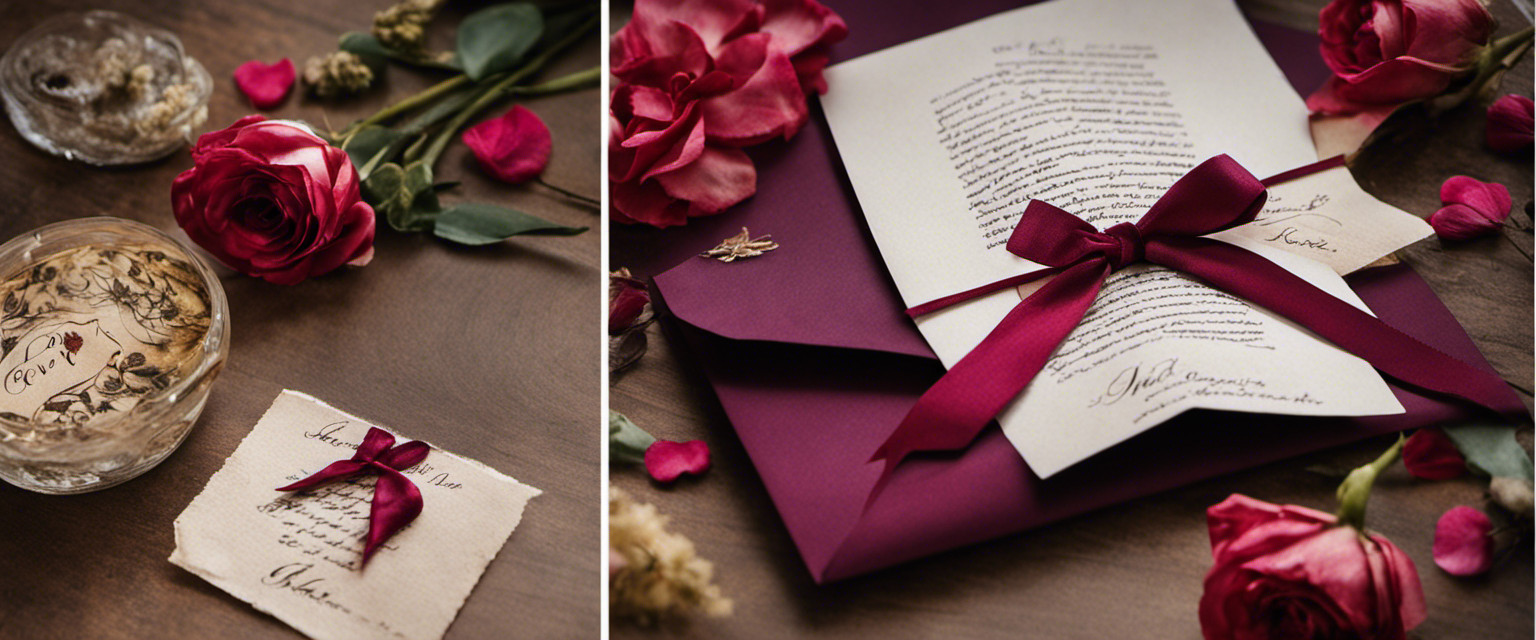 An image showcasing a pair of delicate, ink-stained hands gracefully folding a vibrant, scented love letter adorned with dried flowers, sealing it with a wax stamp, capturing the essence of the lost art of handwritten romantic notes