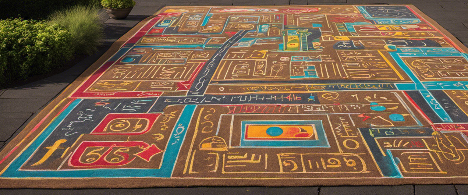 An image showcasing the whimsical evolution of hopscotch through history