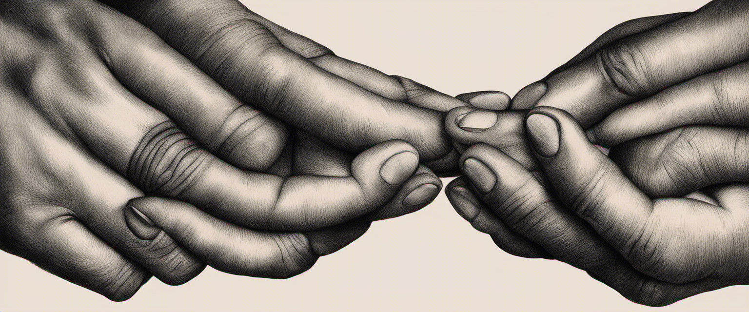 An image showcasing two hands intertwined, pinky fingers bound together in a solemn promise