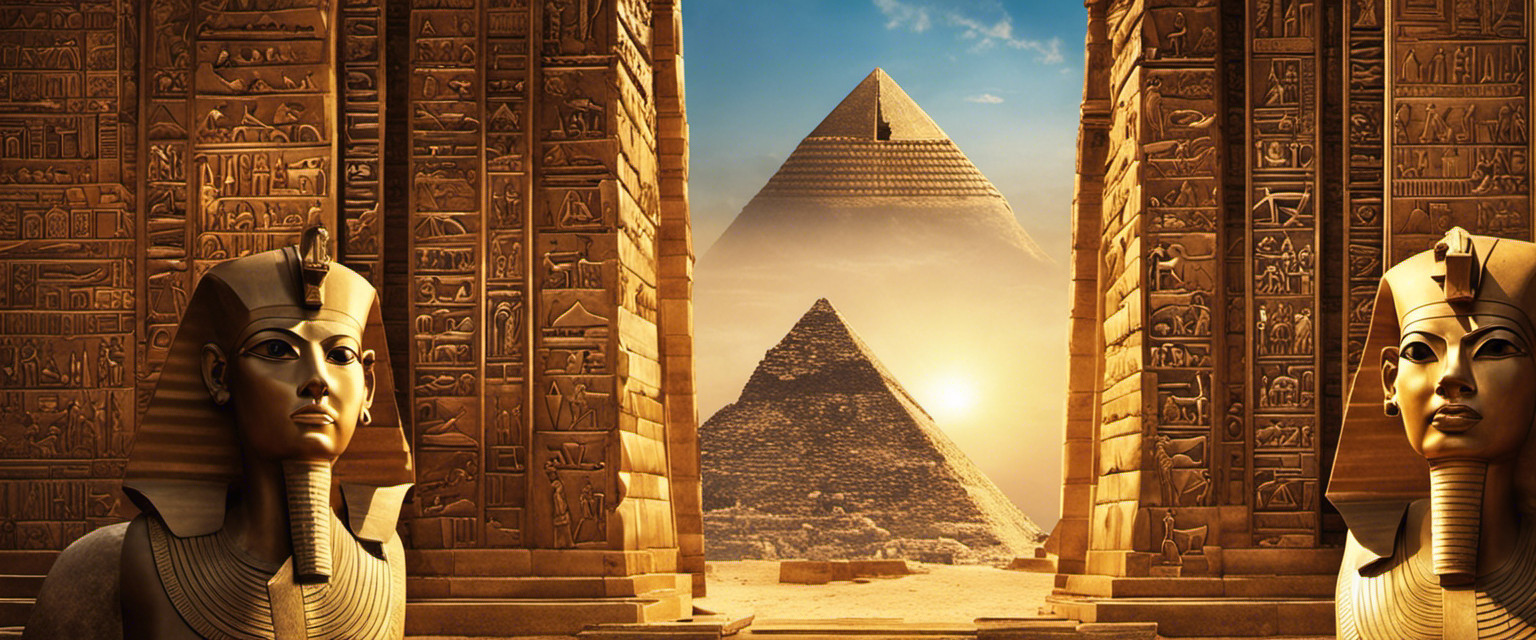 An image showcasing the fascinating yet useless origins of the word 'pyramid