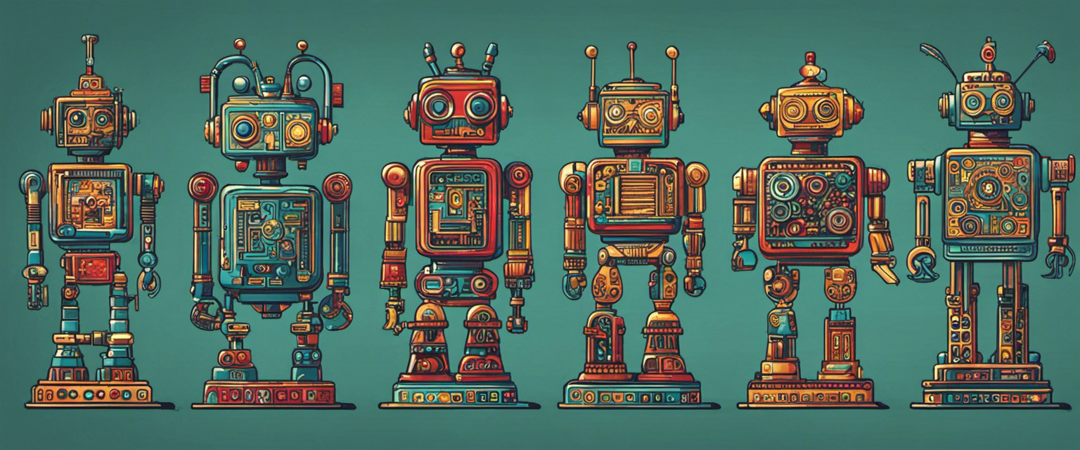 An image showcasing the evolution of the word 'robot' through history