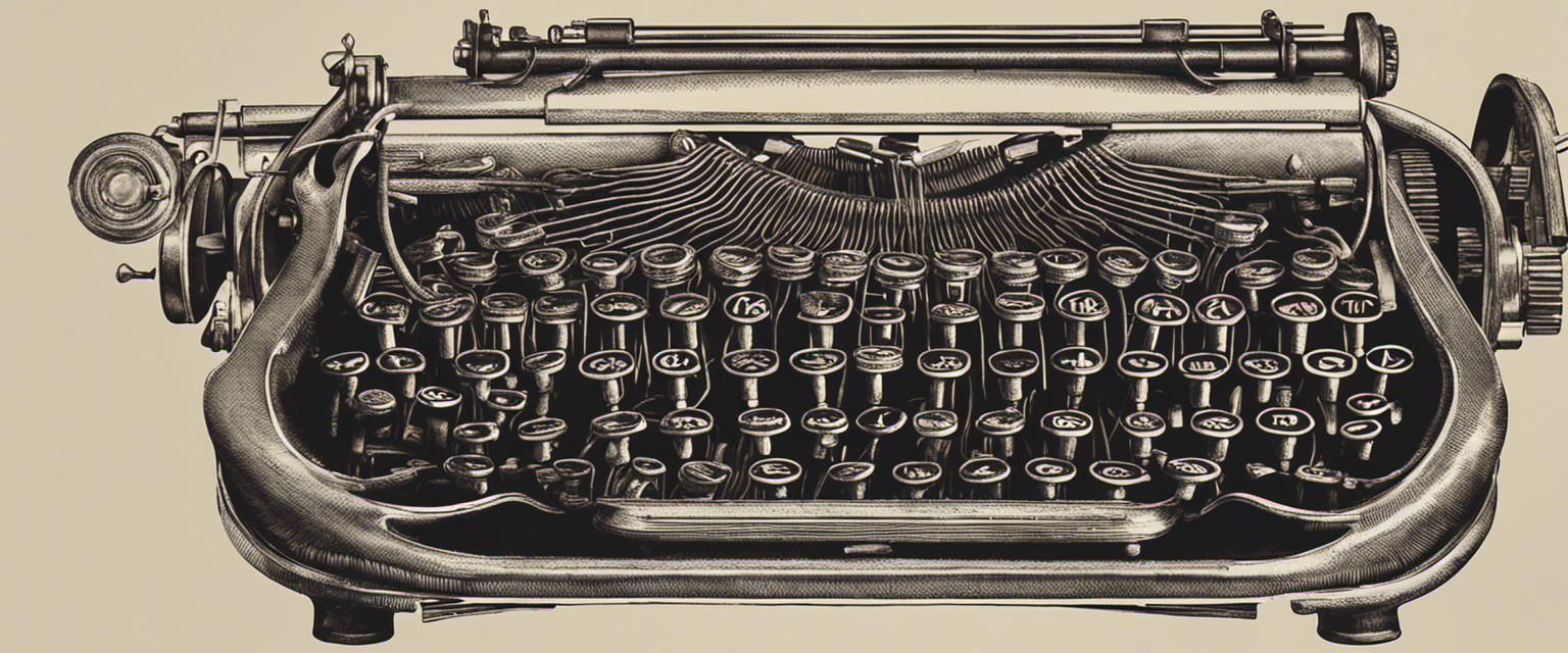 An image depicting a vintage typewriter with intertwined roots representing the word's etymology