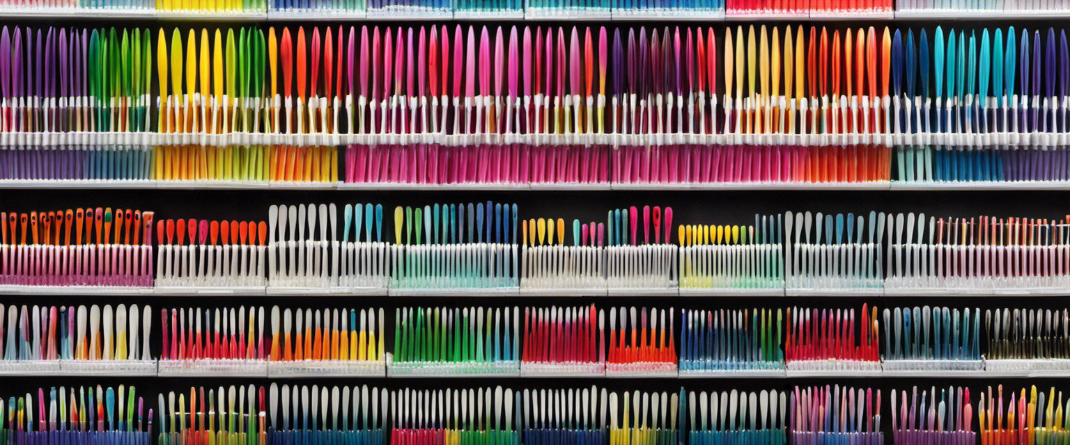 An image that showcases the intriguing vastness of the world's largest toothbrush collection, featuring shelves upon shelves of toothbrushes in a rainbow of colors, shapes, and sizes, representing a quirky and useless wealth of knowledge