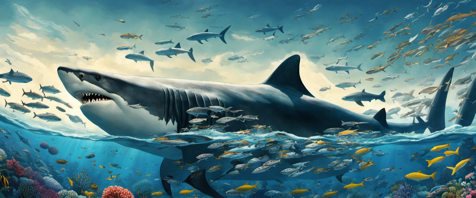 An image showcasing the immense size of the world's largest shark species