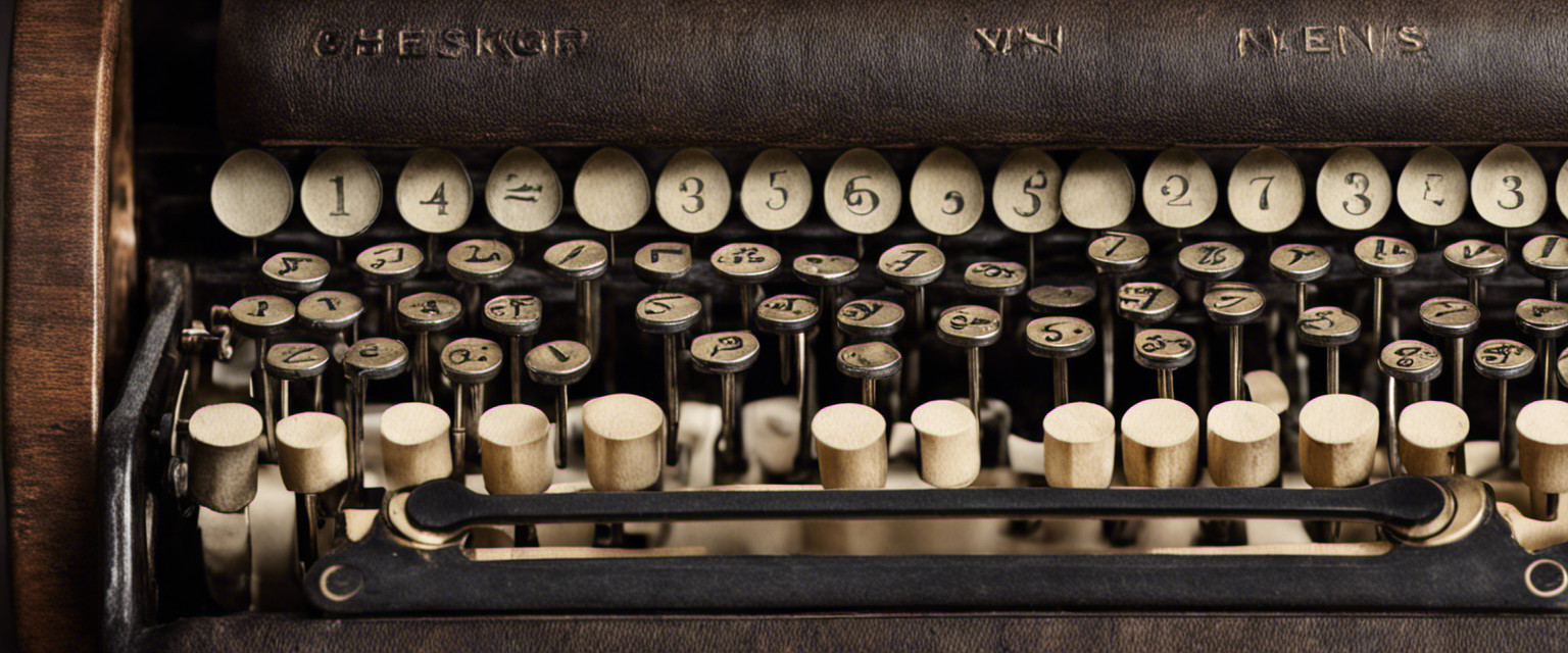 An image showcasing a vintage typewriter with a single, minuscule key pressed, capturing the essence of the world's shortest poem